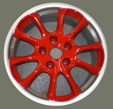Porsche 996 GT3 RS 18" Wheel polished and red 