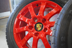 Porsche Cayenne 17" Wheels in High Gloss Red
